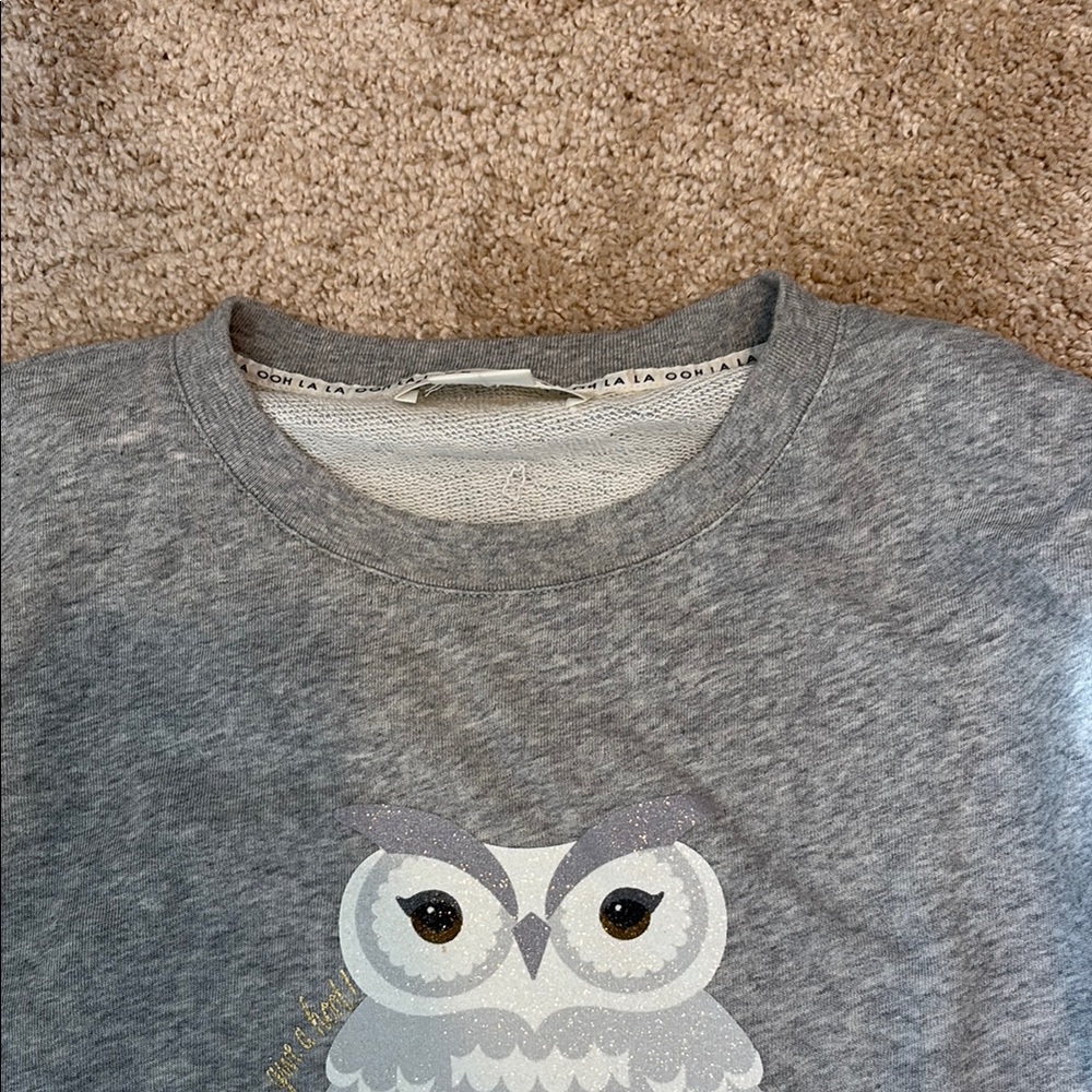 Kate Spade Gray Owl Graphic Sweatshirt